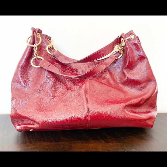 HOBO scarlet patent leather shoulder bag, exc cond - Picture 2 of 9